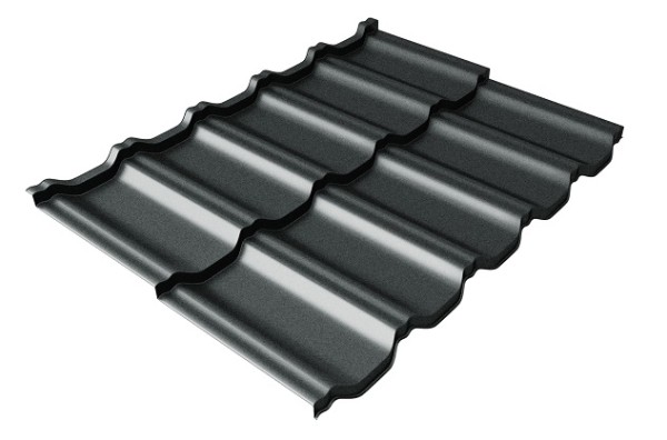 Металлочерепица модульная Квинта Uno Grand Line c 3D резом 0,5 GreenСoat Pural Matt RR2Н3 (RAL 7016 антрацитово-серый) купить в Магнитогорске