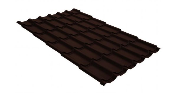 Металлочерепица классик GL 0,5 GreenCoat Pural Matt RR 887 шоколадно-коричневый (RAL 8017 шоколад) купить в Магнитогорске