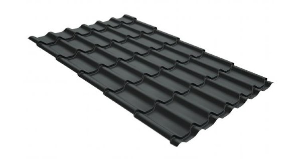 Металлочерепица классик GL 0,5 GreenCoat Pural RR 23 темно-серый (RAL 7024 мокрый асфальт) купить в Магнитогорске