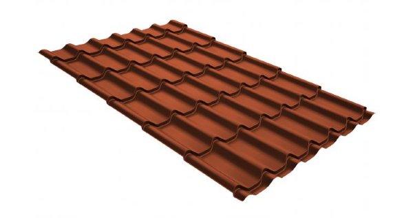 Металлочерепица классик GL 0,5 GreenCoat Pural RR 750 кирпично-красный (RAL 8004 терракота) купить в Магнитогорске