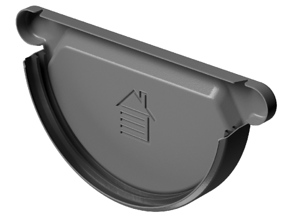 Заглушка желоба D125 Döcke STAL PREMIUM Графит, (RAL 7024) купить в Магнитогорске
