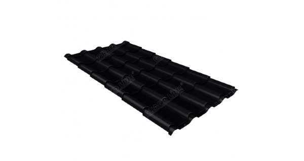 Металлочерепица камея 0,45 Drap RAL 9005 черный купить в Магнитогорске
