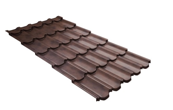 Металлочерепица квинта плюс с  3D резом 0,45 Safari Twincolor Brown купить в Магнитогорске