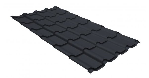 Металлочерепица камея GL 0,5 GreenCoat Pural matt RR 23 темно-серый (RAL 7024 мокрый асфальт) купить в Магнитогорске
