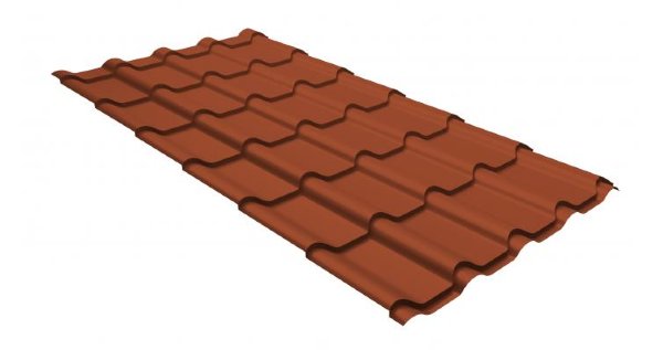 Металлочерепица камея GL 0,5 GreenCoat Pural RR 750 кирпично-красный (RAL 8004 терракота) купить в Магнитогорске