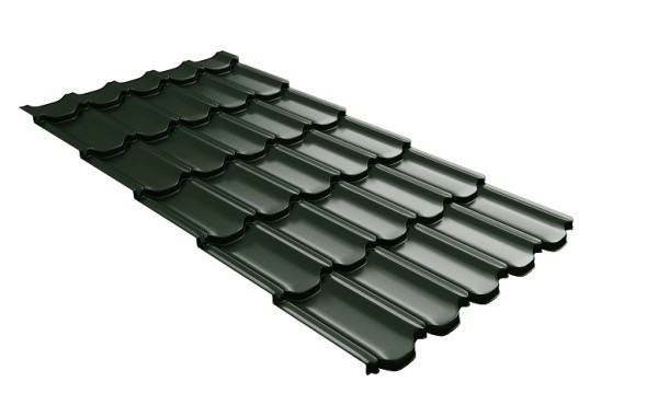 Металлочерепица квинта плюс с 3D резом 0,5 GreenСoat Pural Matt RR 11 темно-зеленый (RAL 6020 хромовая зелень) купить в Магнитогорске