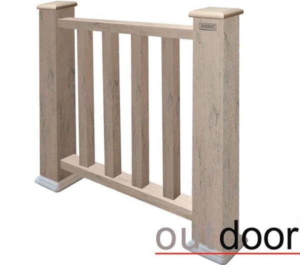 Ограждение из ДПК Outdoor Классик 3D STORM серый микс купить в Магнитогорске