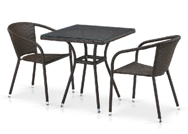 Комплект плетеной мебели AFINA из иск. ротанга T282BNT/Y137C-W53 Brown 2Pcs купить в Магнитогорске