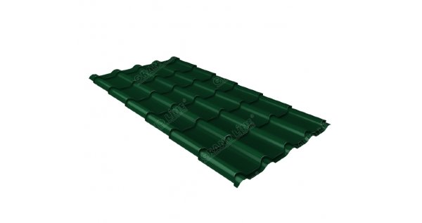 Металлочерепица камея 0,5 Satin RAL 6005 зеленый мох купить в Магнитогорске