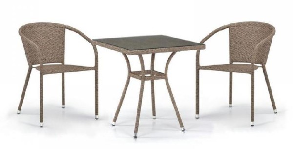 Комплект плетеной мебели AFINA из иск. ротанга T282BNT/Y137C-W56 Light Brown 2Pcs купить в Магнитогорске