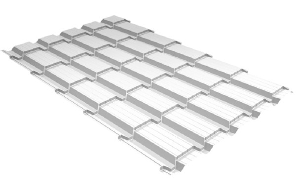 Металлочерепица GL квадро профи 0,5 Satin RAL 9003 сигнальный белый купить в Магнитогорске
