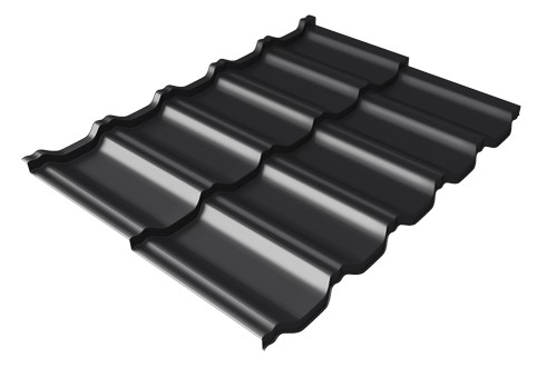 Металлочерепица модульная Квинта Uno Grand Line c 3D резом 0,5 Satin Мatt RAL 9005 черный купить в Магнитогорске