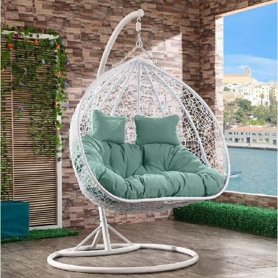Кресло Подвесное из искусственного ротанга AFM-109A White/Green купить в Магнитогорске
