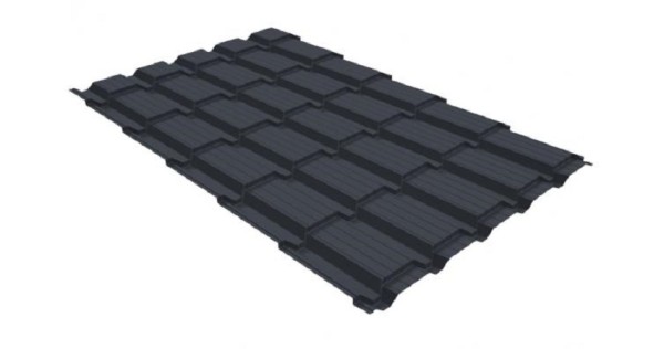 Металлочерепица GL квадро профи 0,5 GreenCoat Pural RR 23 темно-серый (RAL 7024) мокрый асфальт купить в Магнитогорске
