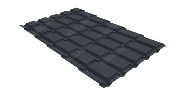 Металлочерепица GL квадро профи 0,5 Satin RAL 7024 мокрый асфальт купить в Магнитогорске