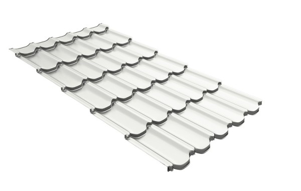 Металлочерепица квинта плюс с 3D резом 0,5 Satin RAL 9003 сигнальный белый купить в Магнитогорске