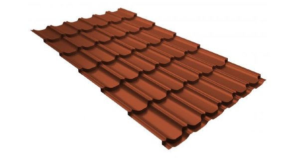 Металлочерепица квинта плюс 0,5 GreenCoat Pural RR 750 кирпично-красный (RAL 8004 терракота) купить в Магнитогорске